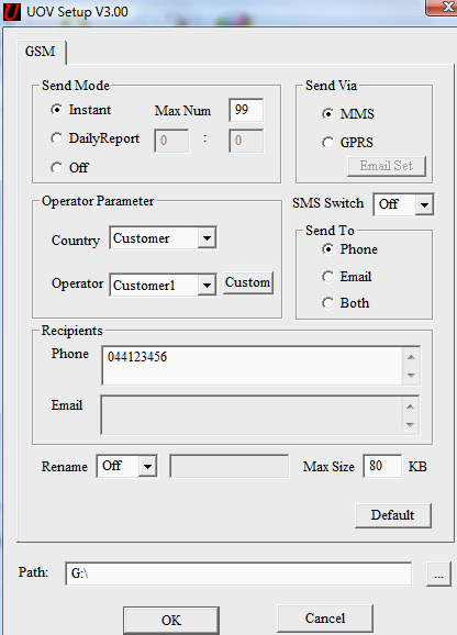 MMS kuvaviestiasetukset käyttäen MMS multimediaviesti lähetystä: SIM kortti MMS kuvaviestit tarvitsevat omat operaattorikohtaiset asetukset ennen kuin kamera lähettää kuvia.