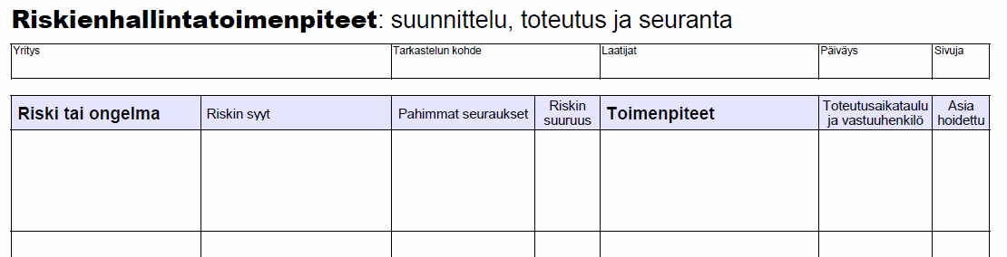 Jälkihoito Sovitaan ja kirjataan yhteenvetolomakkeelle