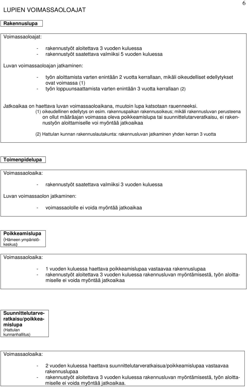 voimassaoloaikana, muutoin lupa katsotaan rauenneeksi. (1) oikeudellinen edellytys on esim.