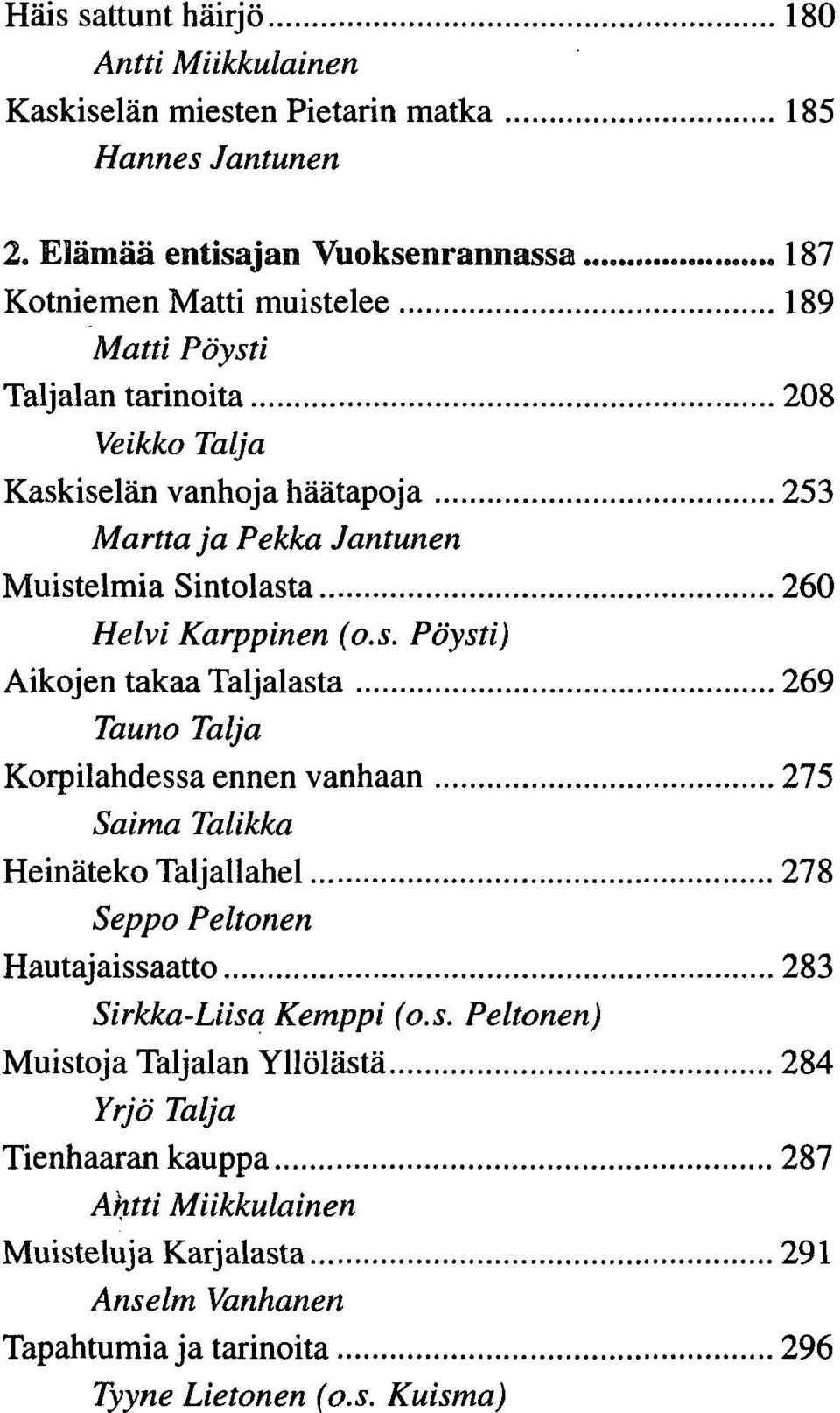 Jantunen Muistelmia Sintolasta 260 Helvi Karppinen (o. s.