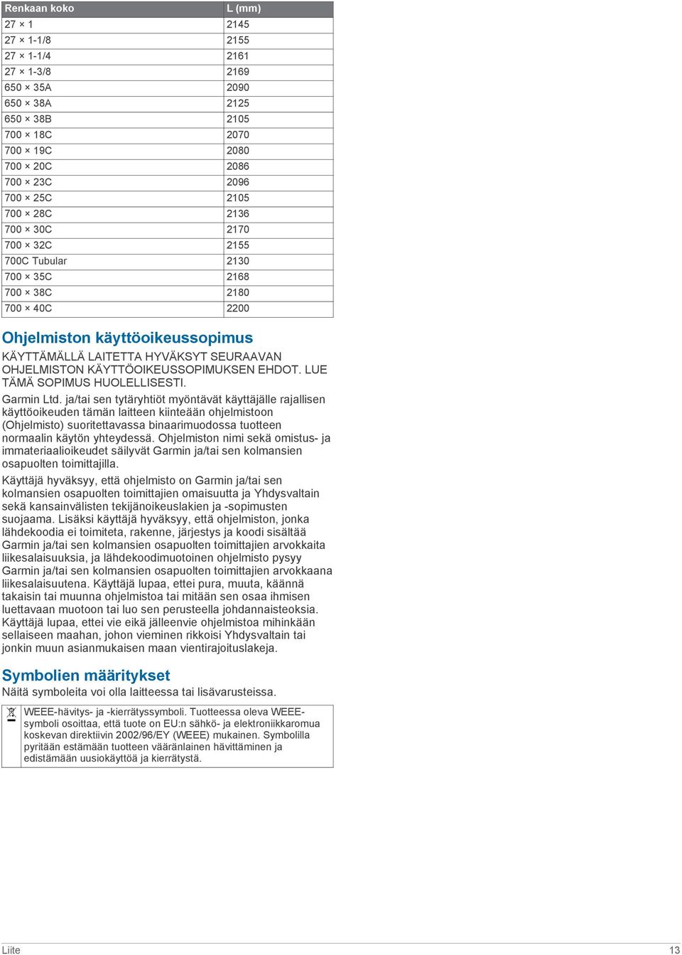 LUE TÄMÄ SOPIMUS HUOLELLISESTI. Garmin Ltd.