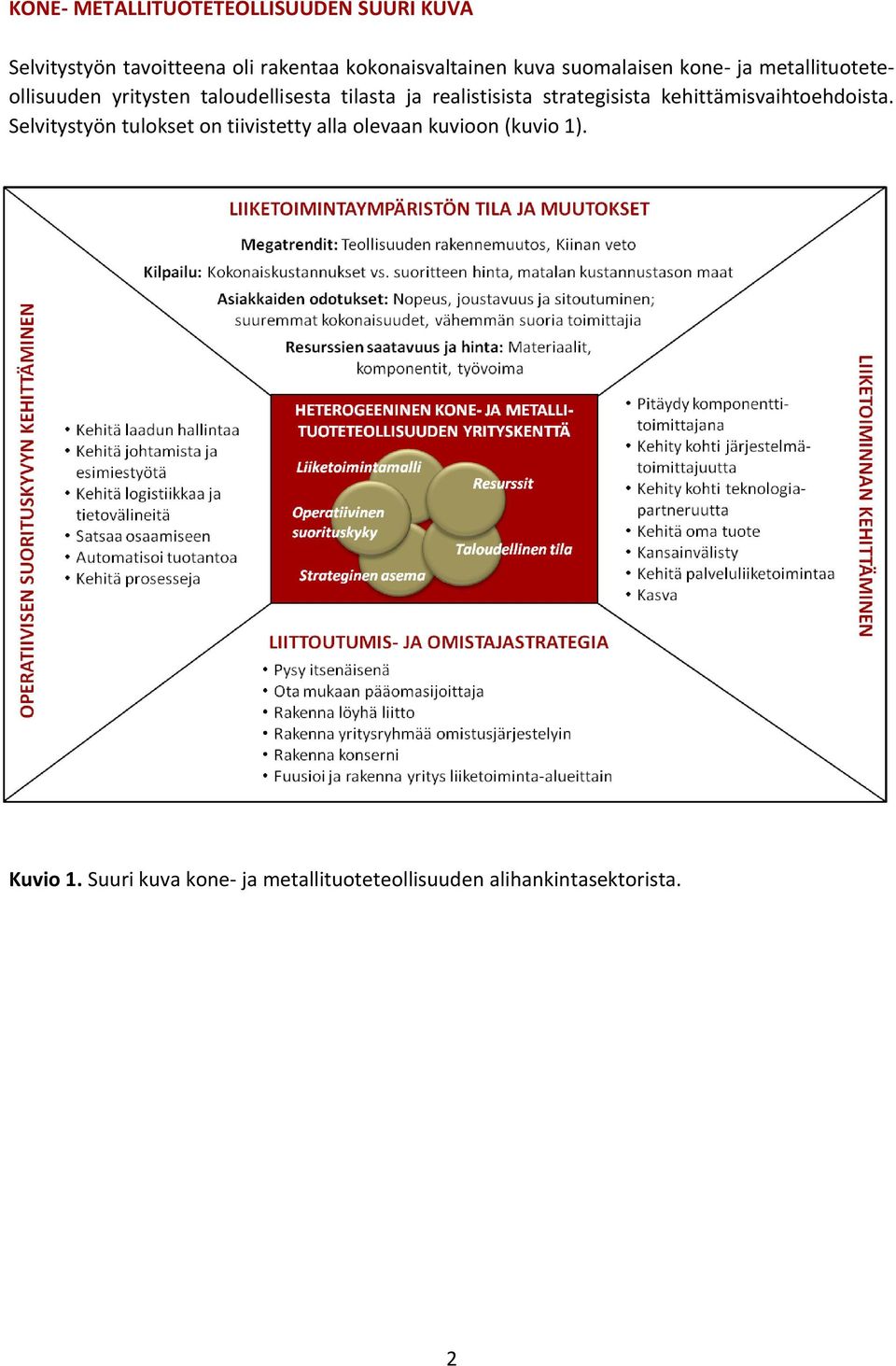 tilasta ja realistisista strategisista kehittämisvaihtoehdoista.