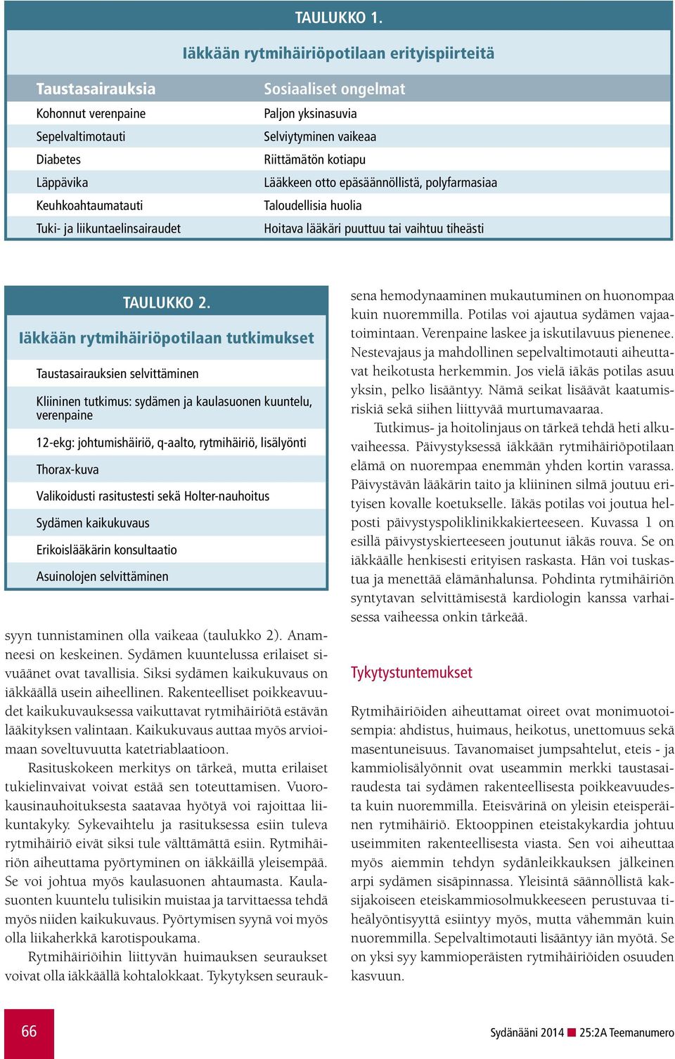 yksinasuvia Selviytyminen vaikeaa Riittämätön kotiapu Lääkkeen otto epäsäännöllistä, polyfarmasiaa Taloudellisia huolia Hoitava lääkäri puuttuu tai vaihtuu tiheästi TAULUKKO 2.