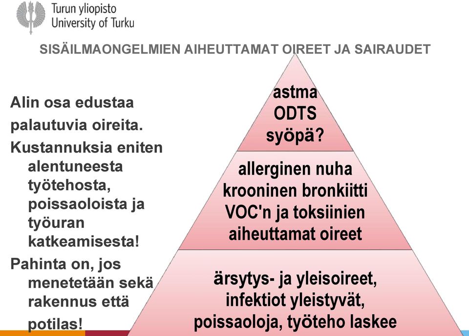 Pahinta on, jos menetetään sekä rakennus että potilas! astma ODTS syöpä?