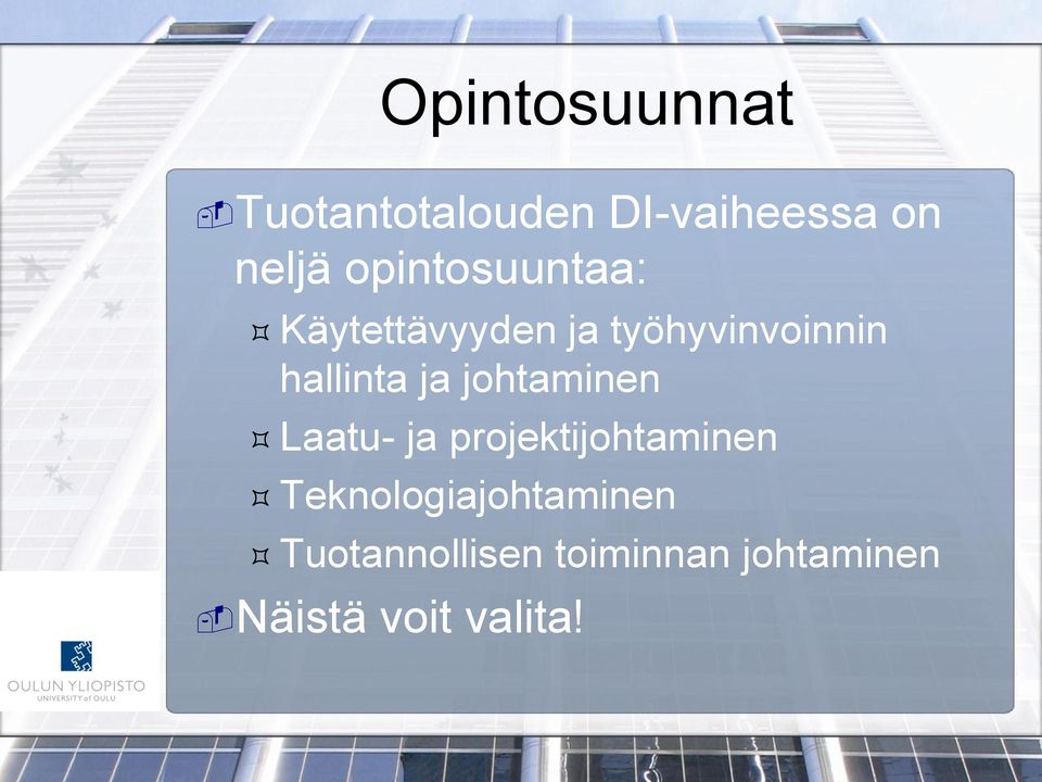 ja johtaminen Laatu- ja projektijohtaminen