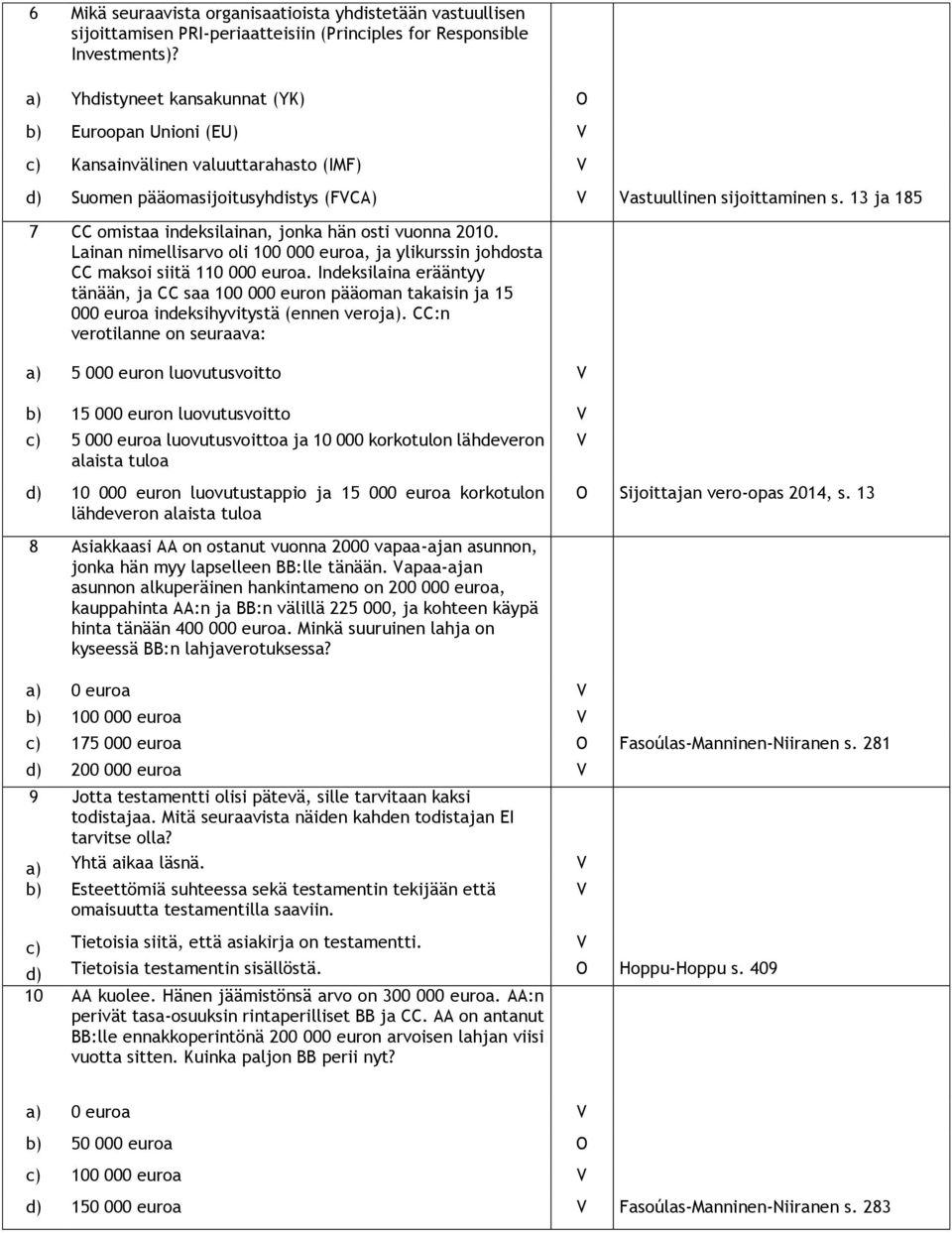 13 ja 185 7 CC omistaa indeksilainan, jonka hän osti vuonna 2010. Lainan nimellisarvo oli 100 000 euroa, ja ylikurssin johdosta CC maksoi siitä 110 000 euroa.