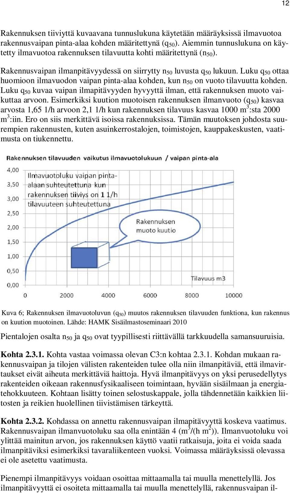 Luku q 50 ottaa huomioon ilmavuodon vaipan pinta-alaa kohden, kun n 50 on vuoto tilavuutta kohden. Luku q 50 kuvaa vaipan ilmapitävyyden hyvyyttä ilman, että rakennuksen muoto vaikuttaa arvoon.