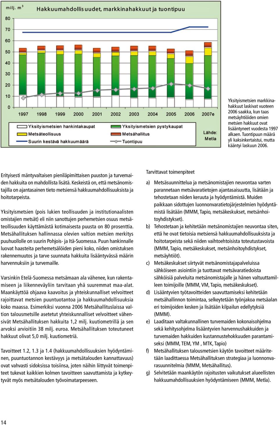 Keskeistä on, että metsänomistajilla on ajantasainen tieto metsiensä hakkuumahdollisuuksista ja hoitotarpeista.