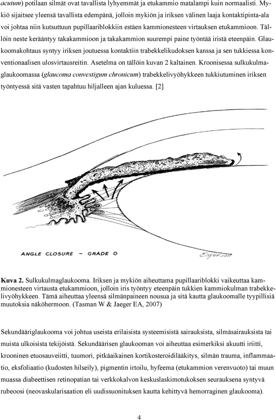 Tällöin neste kerääntyy takakammioon ja takakammion suurempi paine työntää iristä eteenpäin.