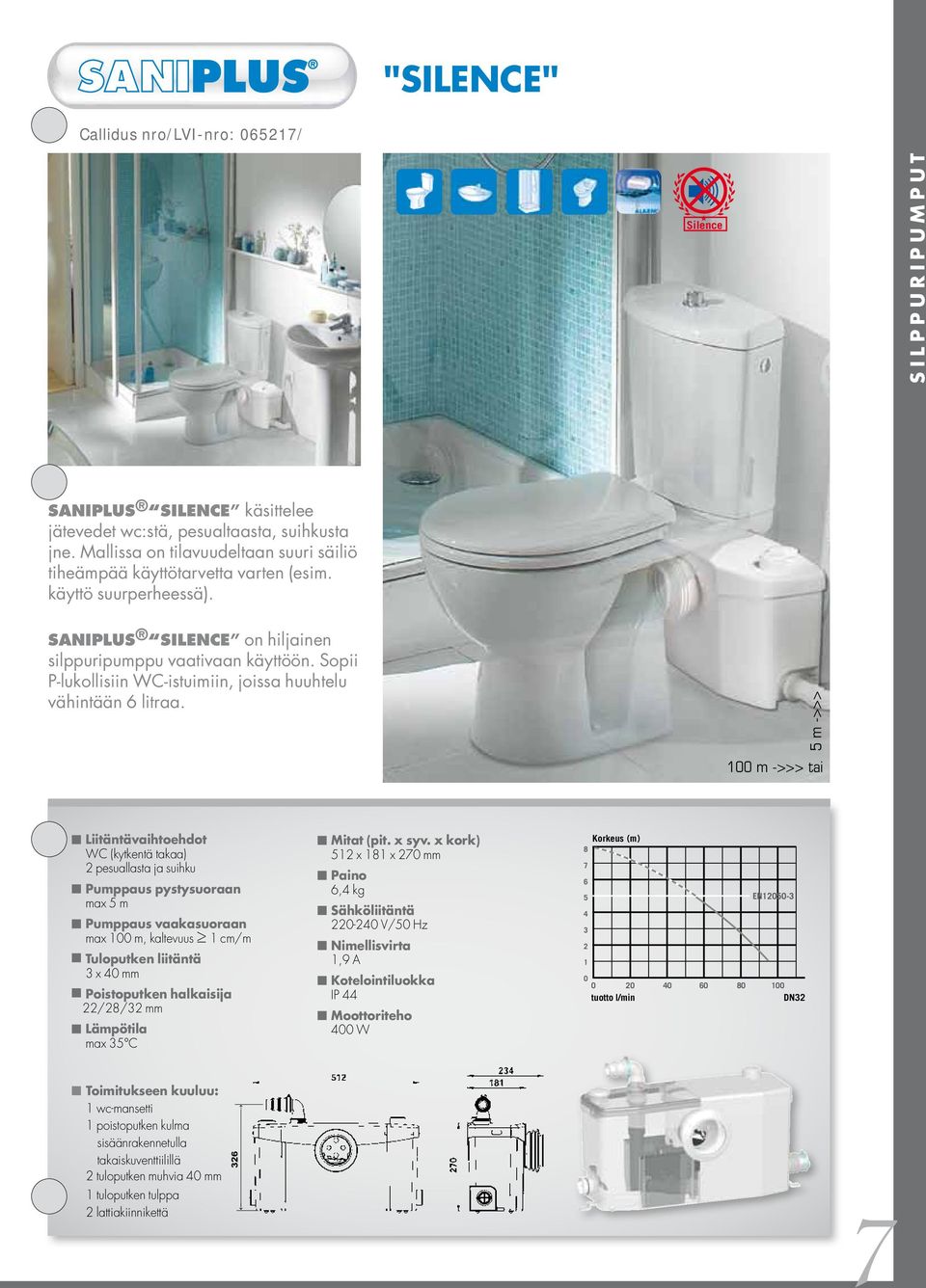 Sopii P-lukollisiin WC-istuimiin, joissa huuhtelu vähintään 6 litraa.