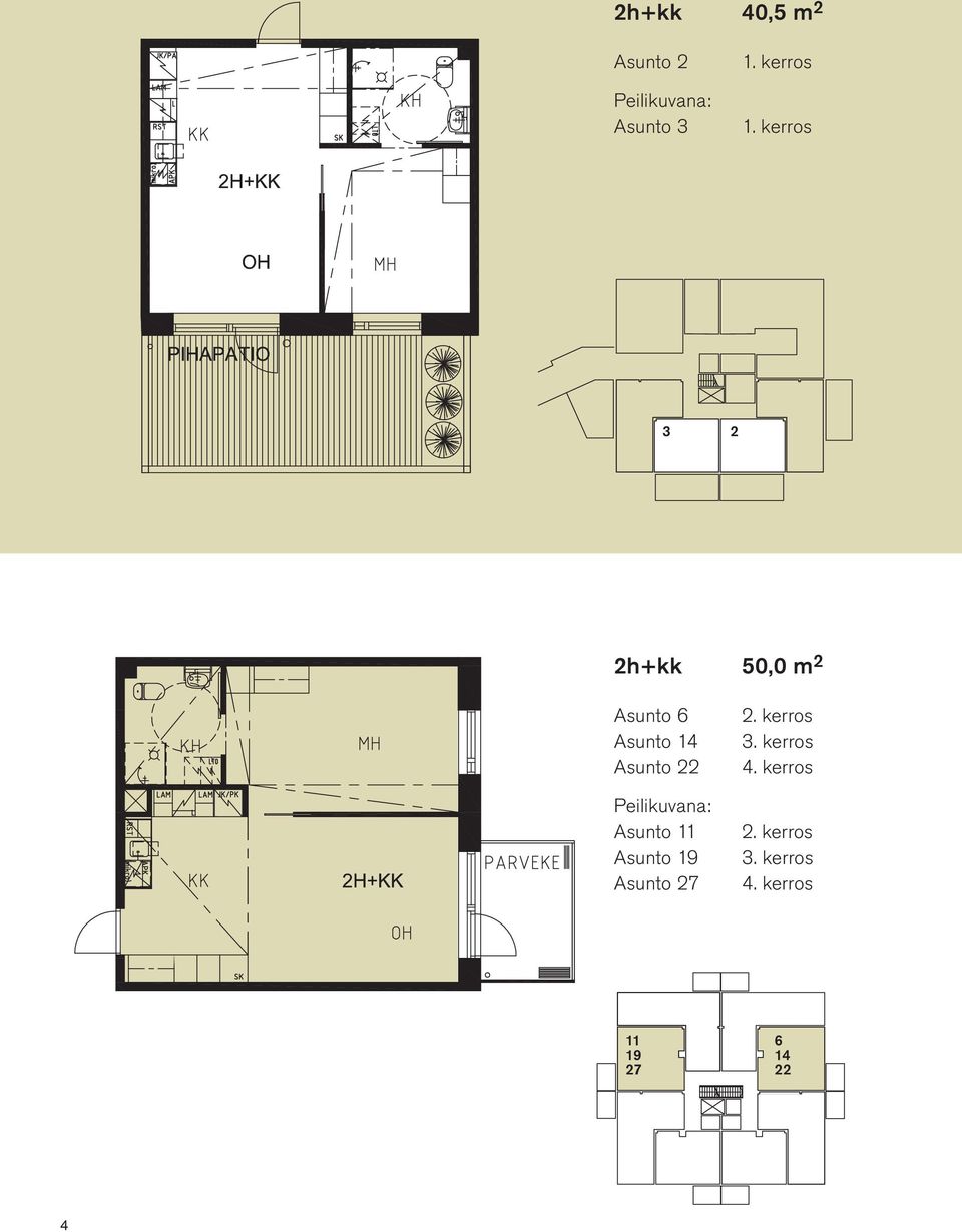 kerros 3 2 2h+kk 50,0 m 2 Asunto 6