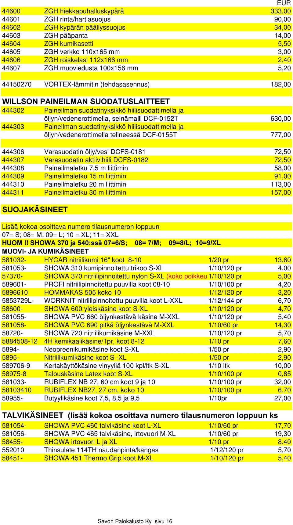 hiilisuodattimella ja öljyn/vedenerottimella, seinämalli DCF-0152T 630,00 444303 Paineilman suodatinyksikkö hiilisuodattimella ja öljyn/vedenerottimella telineessä DCF-0155T 777,00 444306