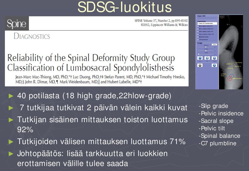 mittauksen luottamus 71% Johtopäätös: lisää tarkkuutta eri luokkien erottamisen välille