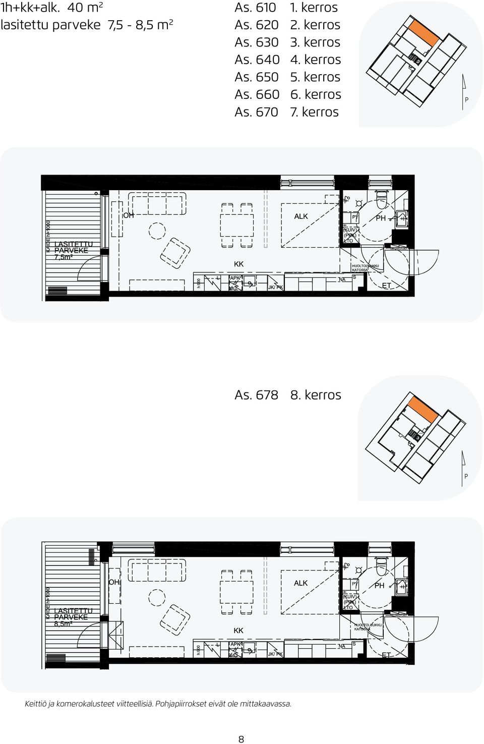 kerros As. 660 6. kerros As. 670 7. kerros As. 678 8.