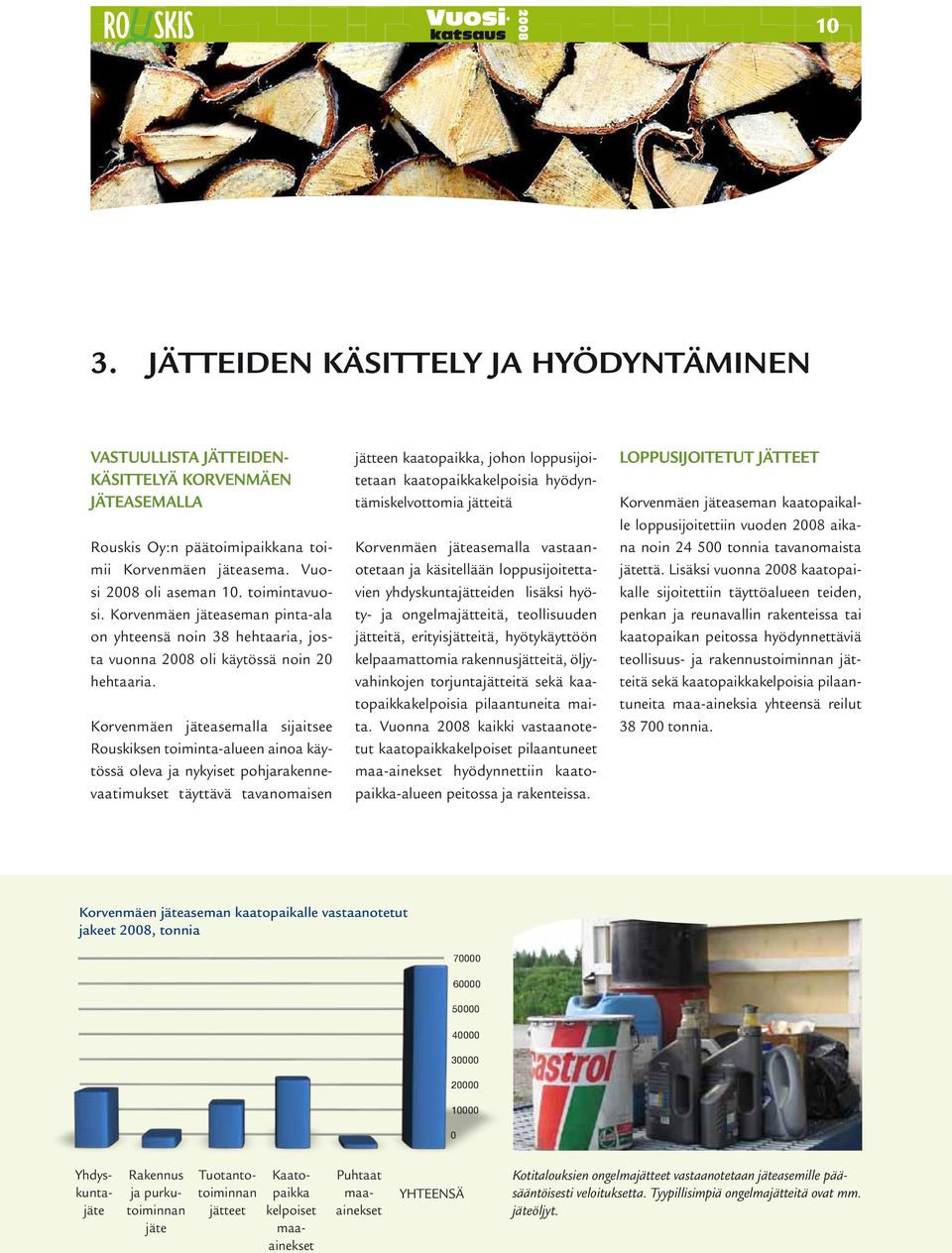 Korvenmäen jäteasemalla sijaitsee Rouskiksen toiminta-alueen ainoa käytössä oleva ja nykyiset pohjarakennevaatimukset täyttävä tavanomaisen jätteen kaatopaikka, johon loppusijoitetaan