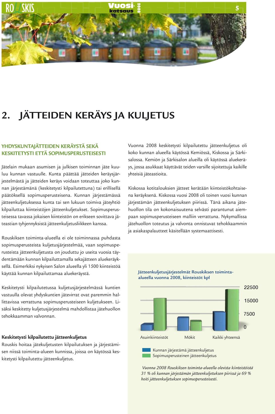 Kunnan järjestämässä jätteenkuljetuksessa kunta tai sen lukuun toimiva jäteyhtiö kilpailuttaa kiinteistöjen jätteenkuljetukset.
