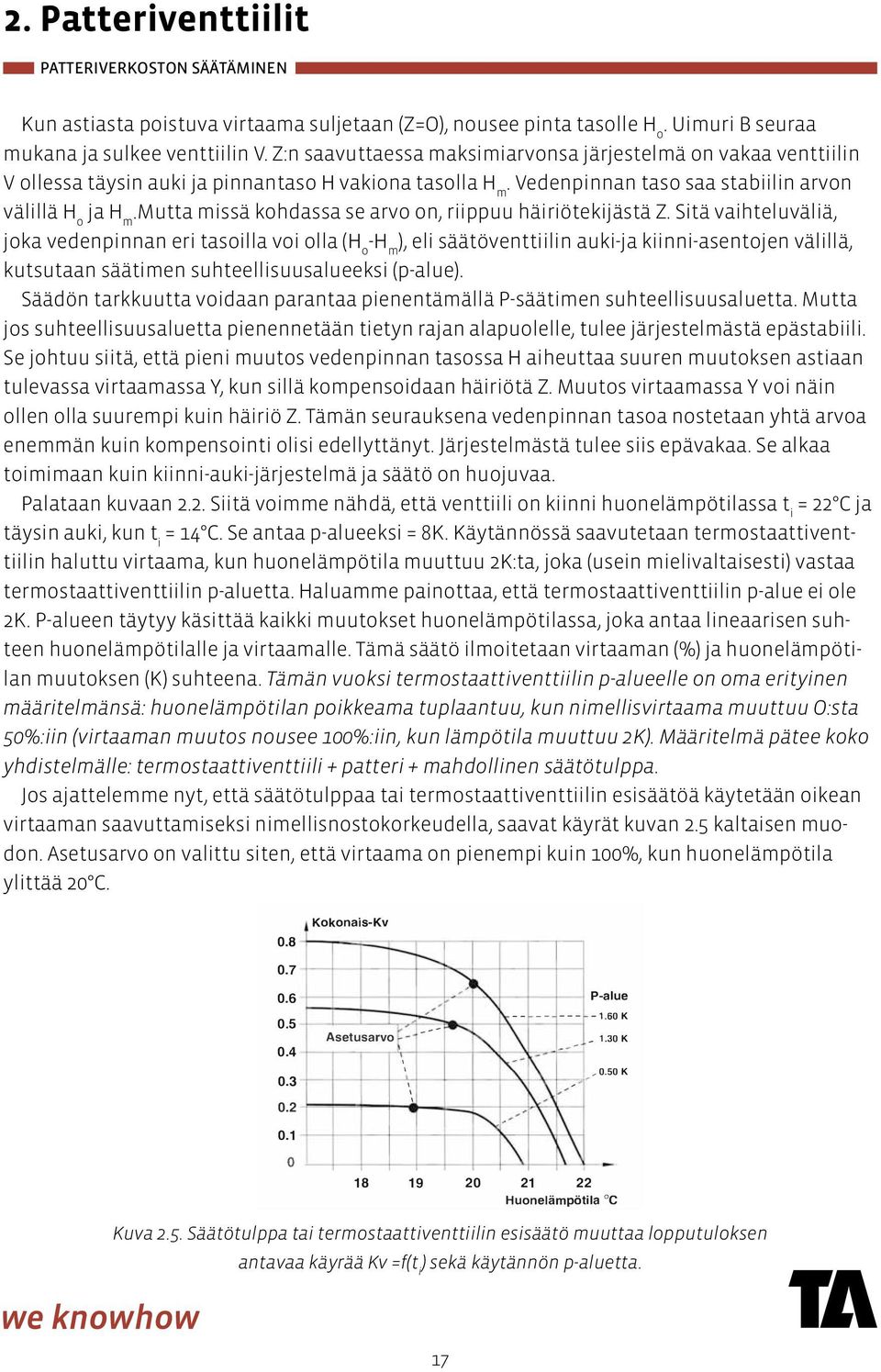 Uimuri tasolla B seuraa Hm mukana ja Vedenpinnan sulkee venttiilin taso V.