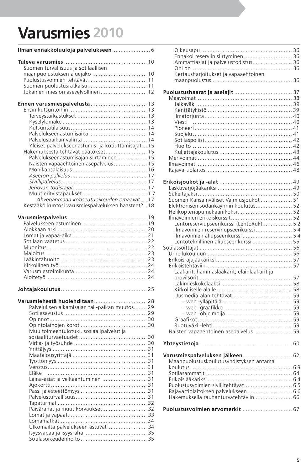 .. 14.. Palvelukseenastumisaika... 14.. Palveluspaikan valinta... 14.. Yleiset palvelukseenastumis- ja kotiuttamisajat... 15 Hakemuksesta tehtävät päätökset... 15.. Palvelukseenastumisajan siirtäminen.