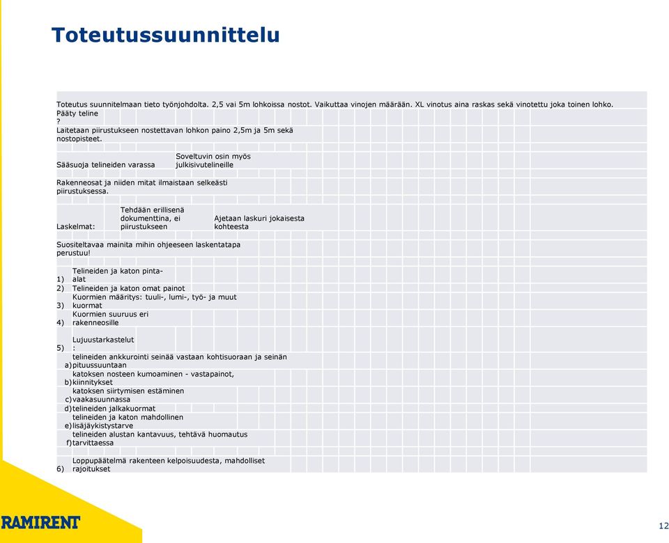 Sääsuoja telineiden varassa Soveltuvin osin myös julkisivutelineille Rakenneosat ja niiden mitat ilmaistaan selkeästi piirustuksessa.