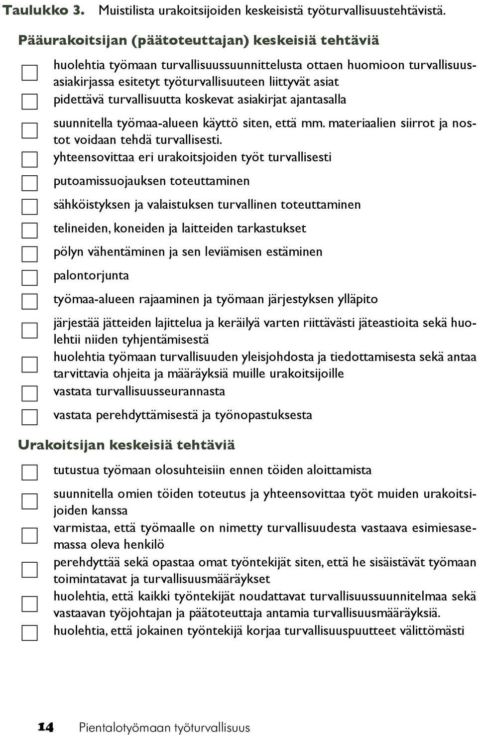 turvallisuutta koskevat asiakirjat ajantasalla suunnitella työmaa-alueen käyttö siten, että mm. materiaalien siirrot ja nostot voidaan tehdä turvallisesti.