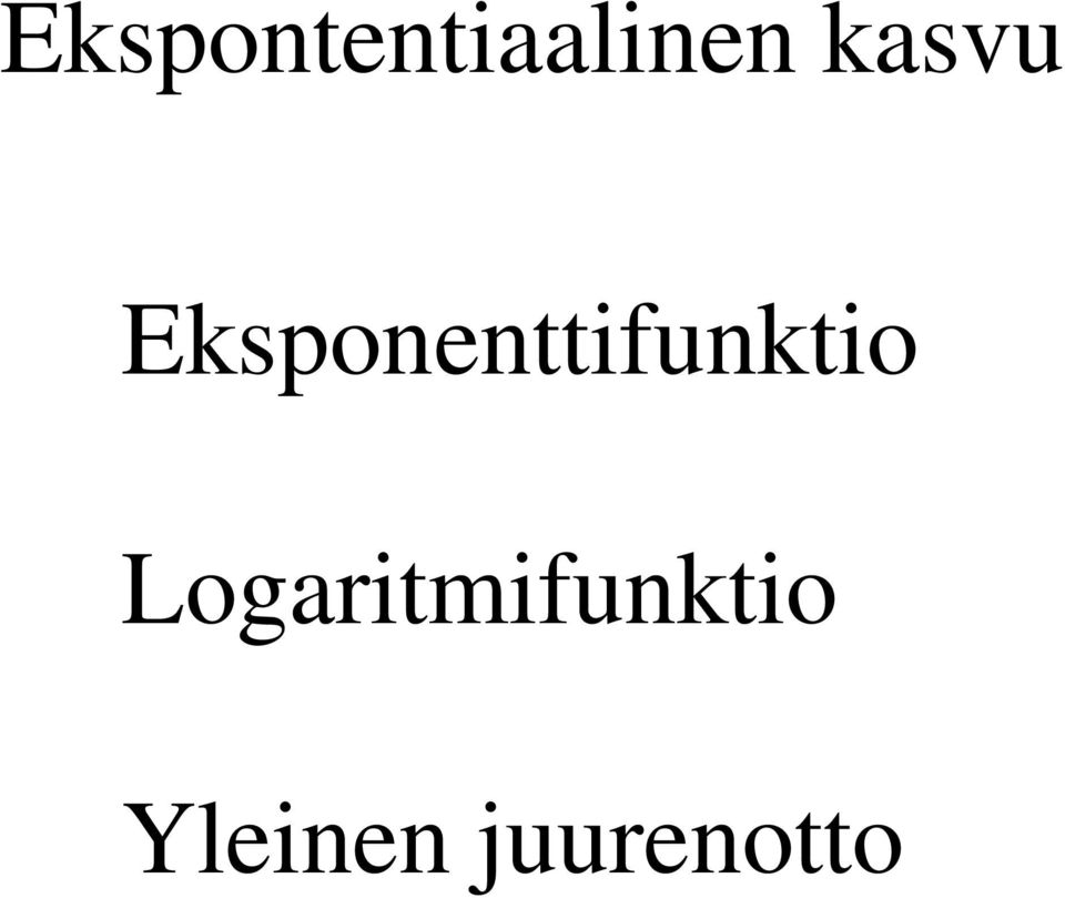 Eksponenttifunktio