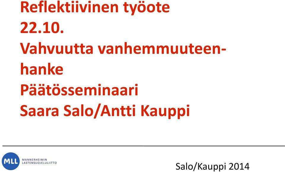 Päätösseminaari Saara