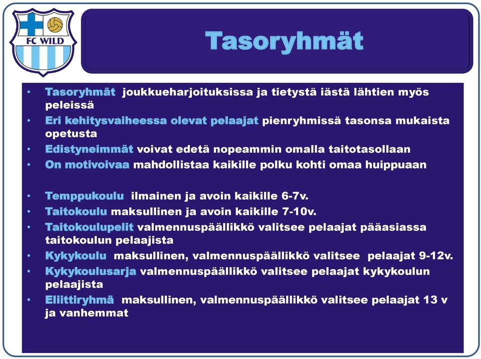 Taitokoulu maksullinen ja avoin kaikille 7-10v.