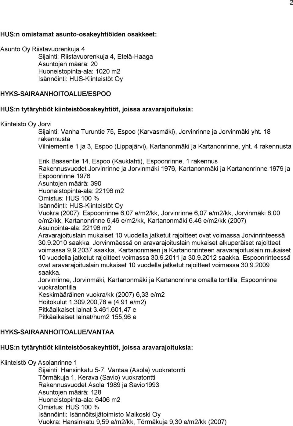 4 rakennusta Erik Bassentie 14, Espoo (Kauklahti), Espoonrinne, 1 rakennus Rakennusvuodet Jorvinrinne ja Jorvinmäki 1976, Kartanonmäki ja Kartanonrinne 1979 ja Espoonrinne 1976 Asuntojen määrä: 390