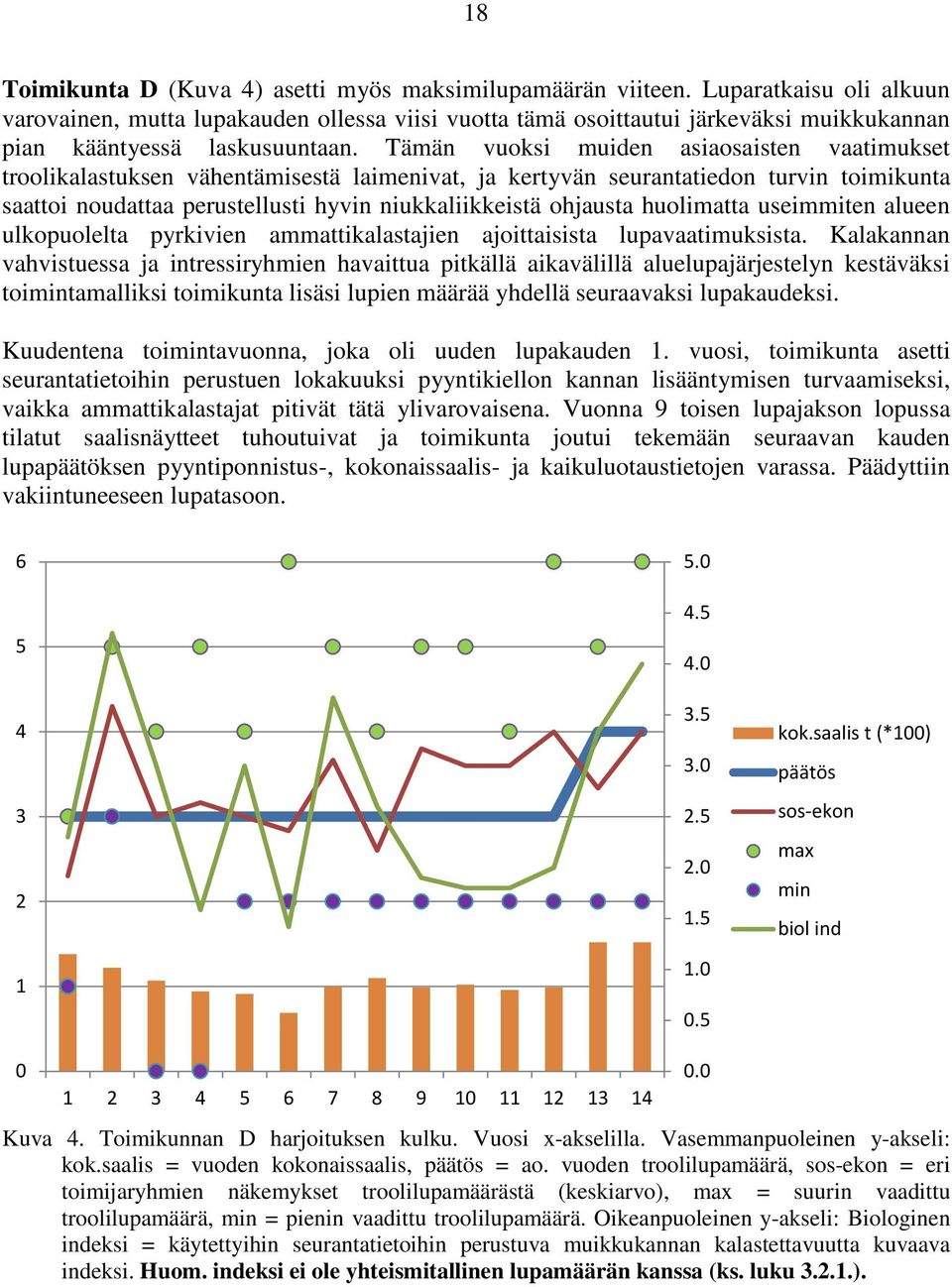 Tämän vuoksi muiden asiaosaisten vaatimukset troolikalastuksen vähentämisestä laimenivat, ja kertyvän seurantatiedon turvin toimikunta saattoi noudattaa perustellusti hyvin niukkaliikkeistä ohjausta