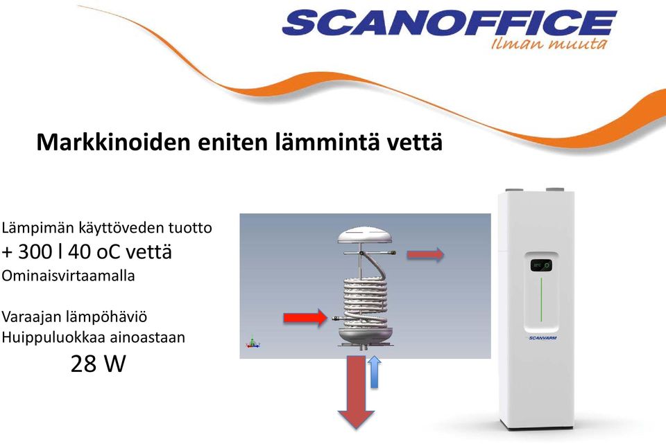 40 oc vettä Ominaisvirtaamalla