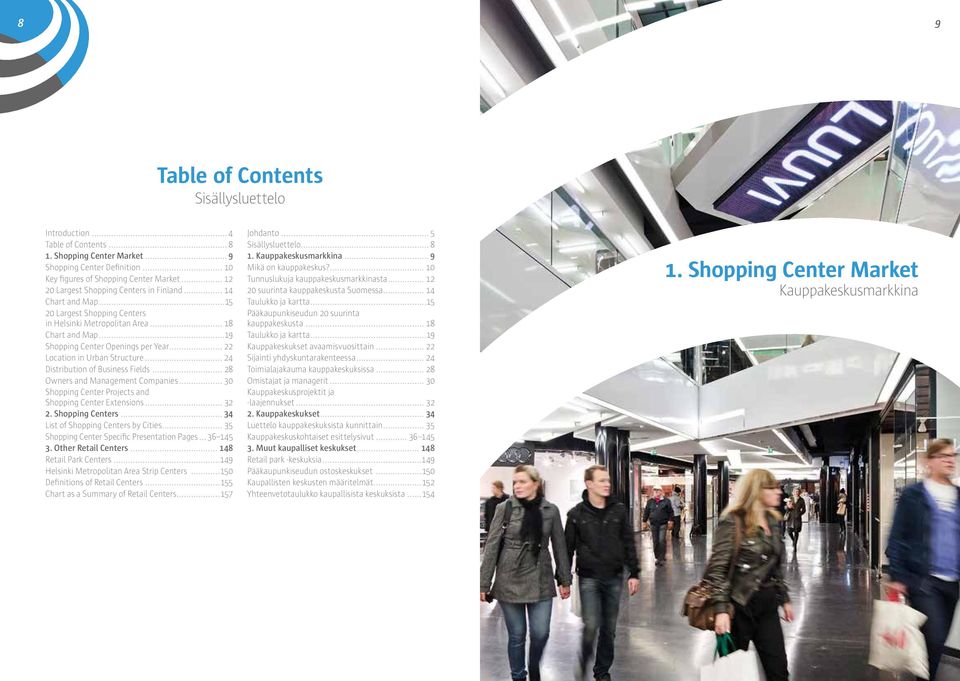 .. Location in Urban Structure... Distribution of Business Fields... 8 Owners and Management Companies... 0 Shopping Center Projects and Shopping Center Extensions.... Shopping Centers.