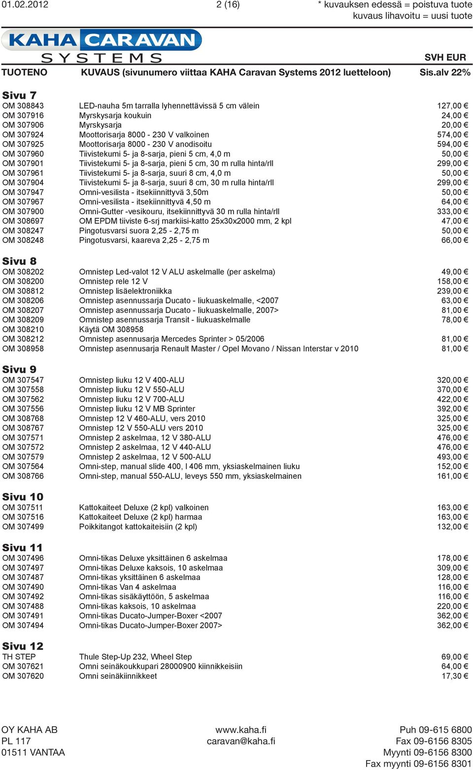 Moottorisarja 8000-230 V valkoinen 574,00 OM 307925 Moottorisarja 8000-230 V anodisoitu 594,00 OM 307960 Tiivistekumi 5- ja 8-sarja, pieni 5 cm, 4,0 m 50,00 OM 307901 Tiivistekumi 5- ja 8-sarja,
