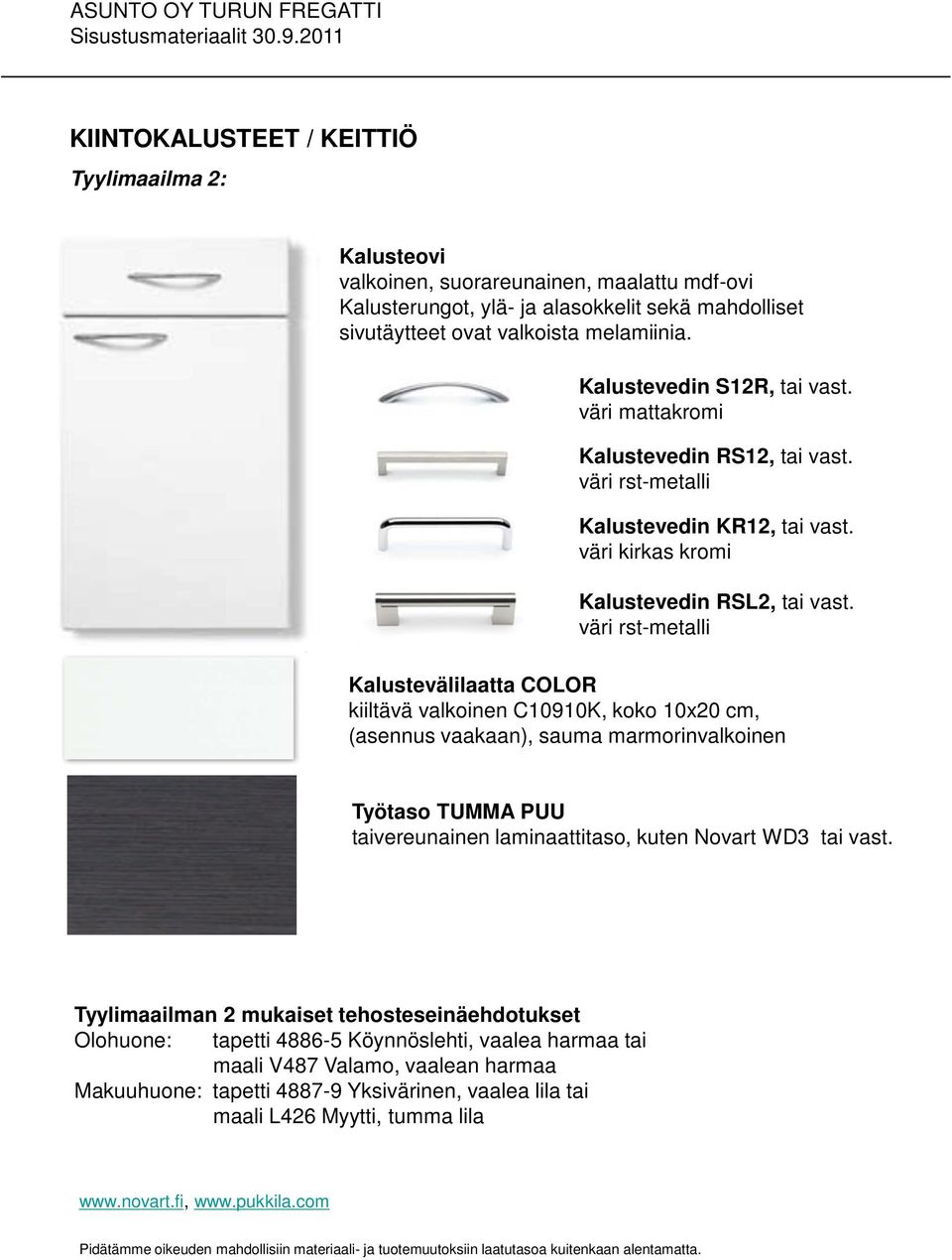 Kalustevälilaatta COLOR kiiltävä valkoinen C10910K, koko 10x20 cm, (asennus vaakaan), sauma marmorinvalkoinen Työtaso TUMMA PUU taivereunainen laminaattitaso, kuten Novart WD3 tai vast.