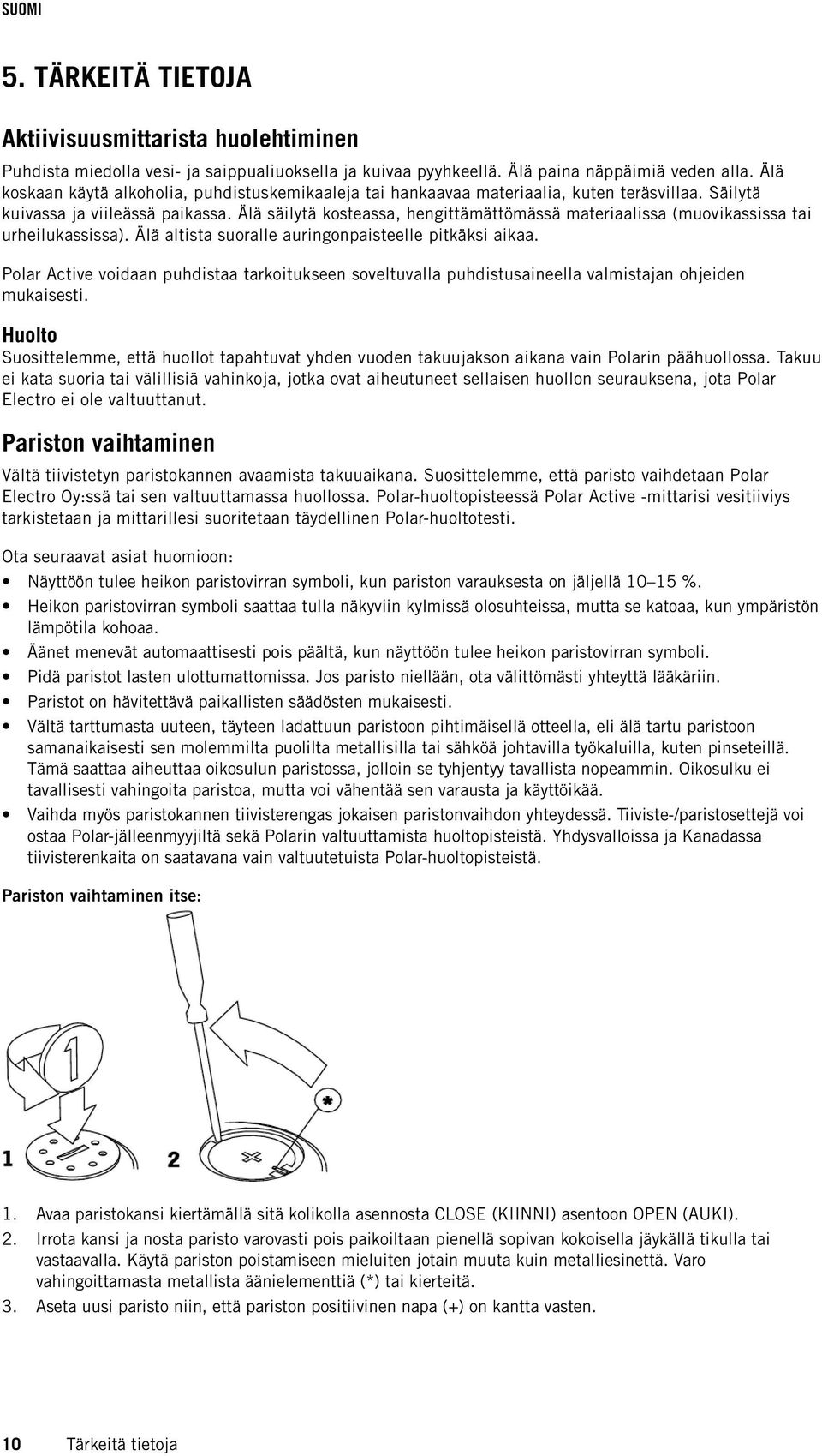 Polar Active käyttöohje SUOMI - PDF Ilmainen lataus