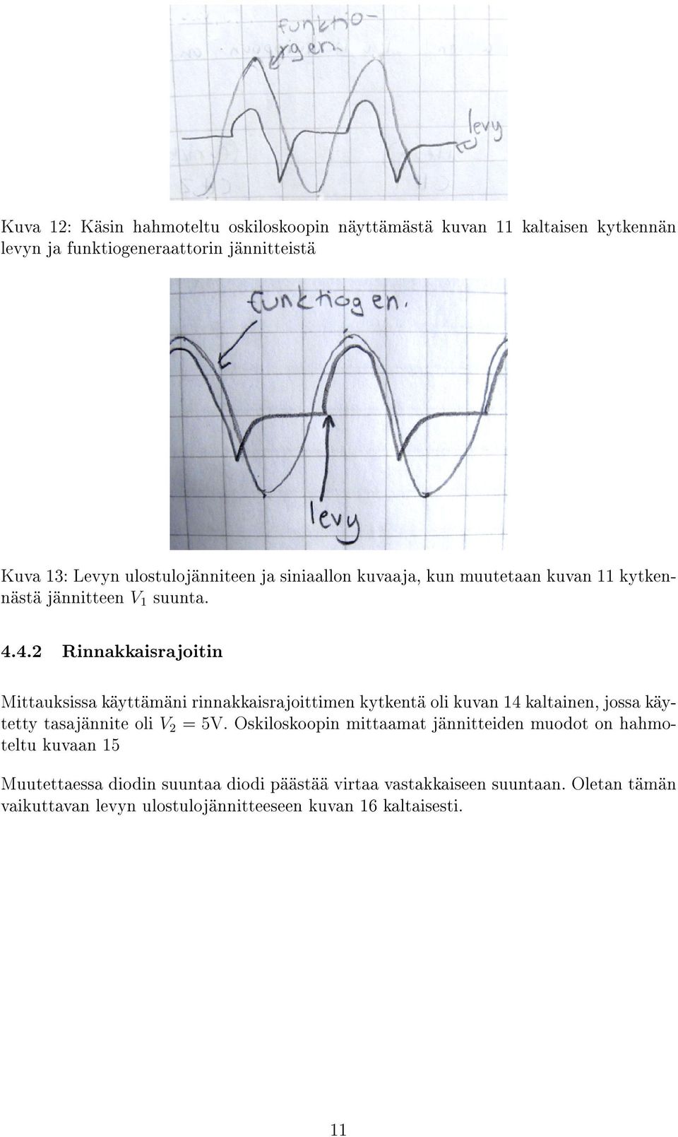 4. innakkaisrajoitin Mittauksissa käyttämäni rinnakkaisrajoittimen kytkentä oli kuvan 4 kaltainen, jossa käytetty tasajännite oli V = 5V.