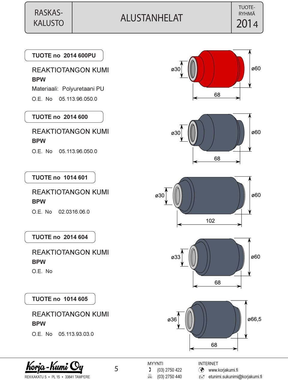 E. No 02.0316.06.0 TUOTE no 2014 604 REAKTIOTANGON KUMI BPW O.E. No TUOTE no 1014 605 REAKTIOTANGON KUMI BPW O.