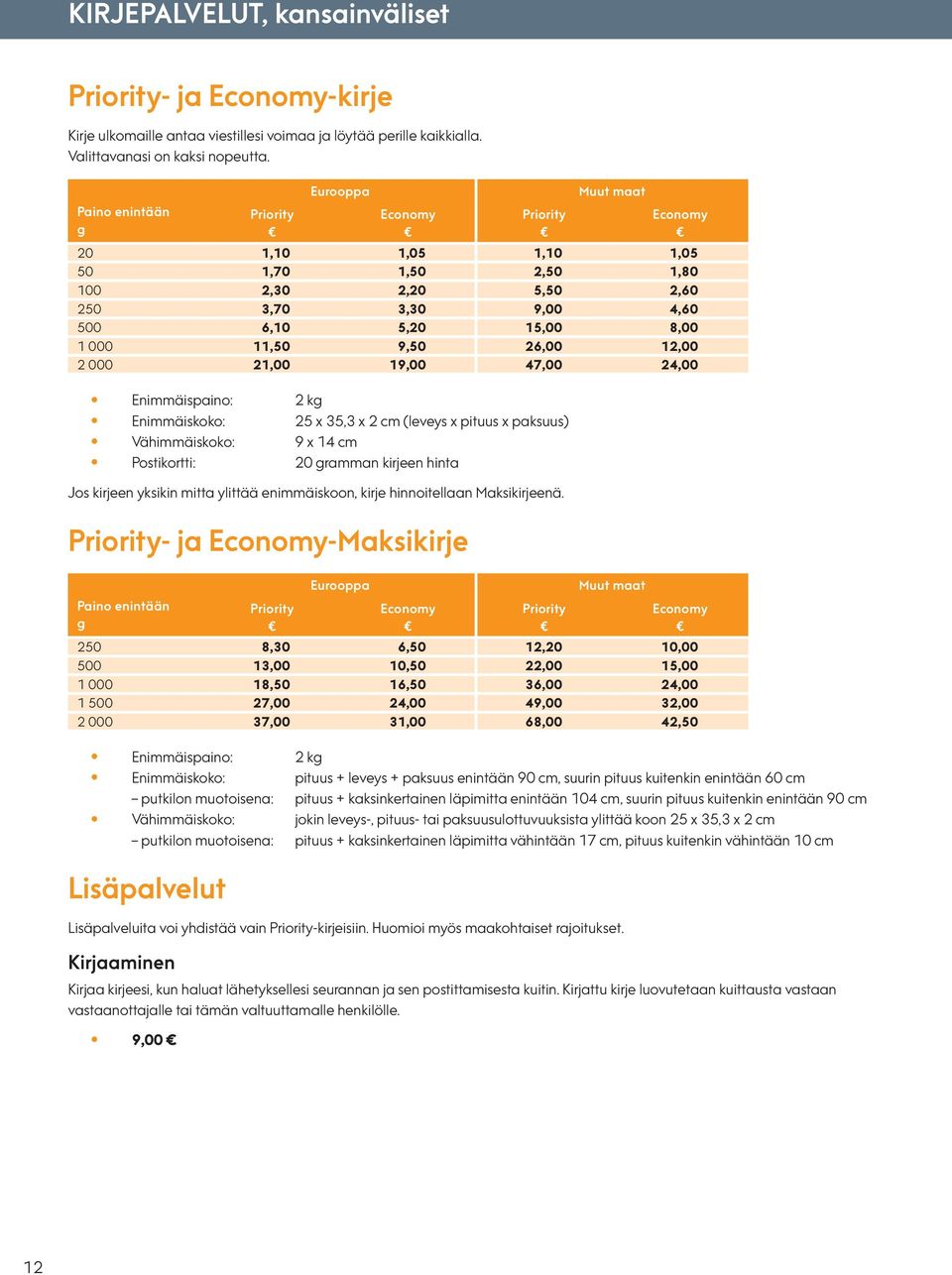 Käteispalvelujen hinnasto - PDF Ilmainen lataus