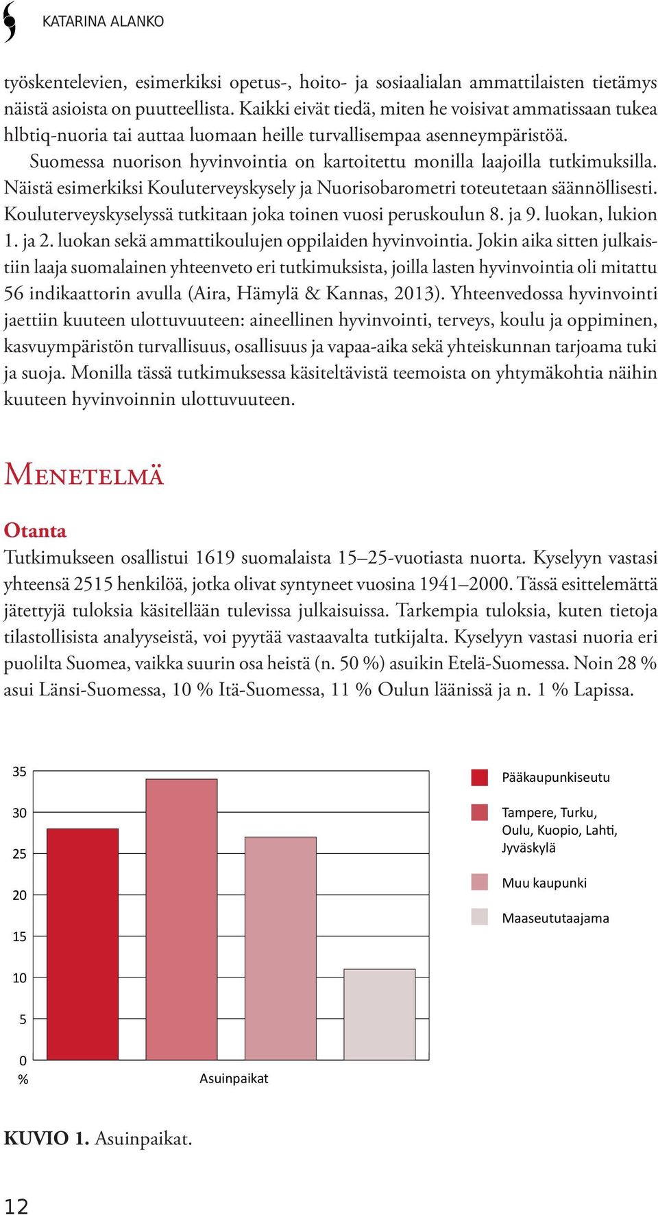Suomessa nuorison hyvinvointia on kartoitettu monilla laajoilla tutkimuksilla. Näistä esimerkiksi Kouluterveyskysely ja Nuorisobarometri toteutetaan säännöllisesti.
