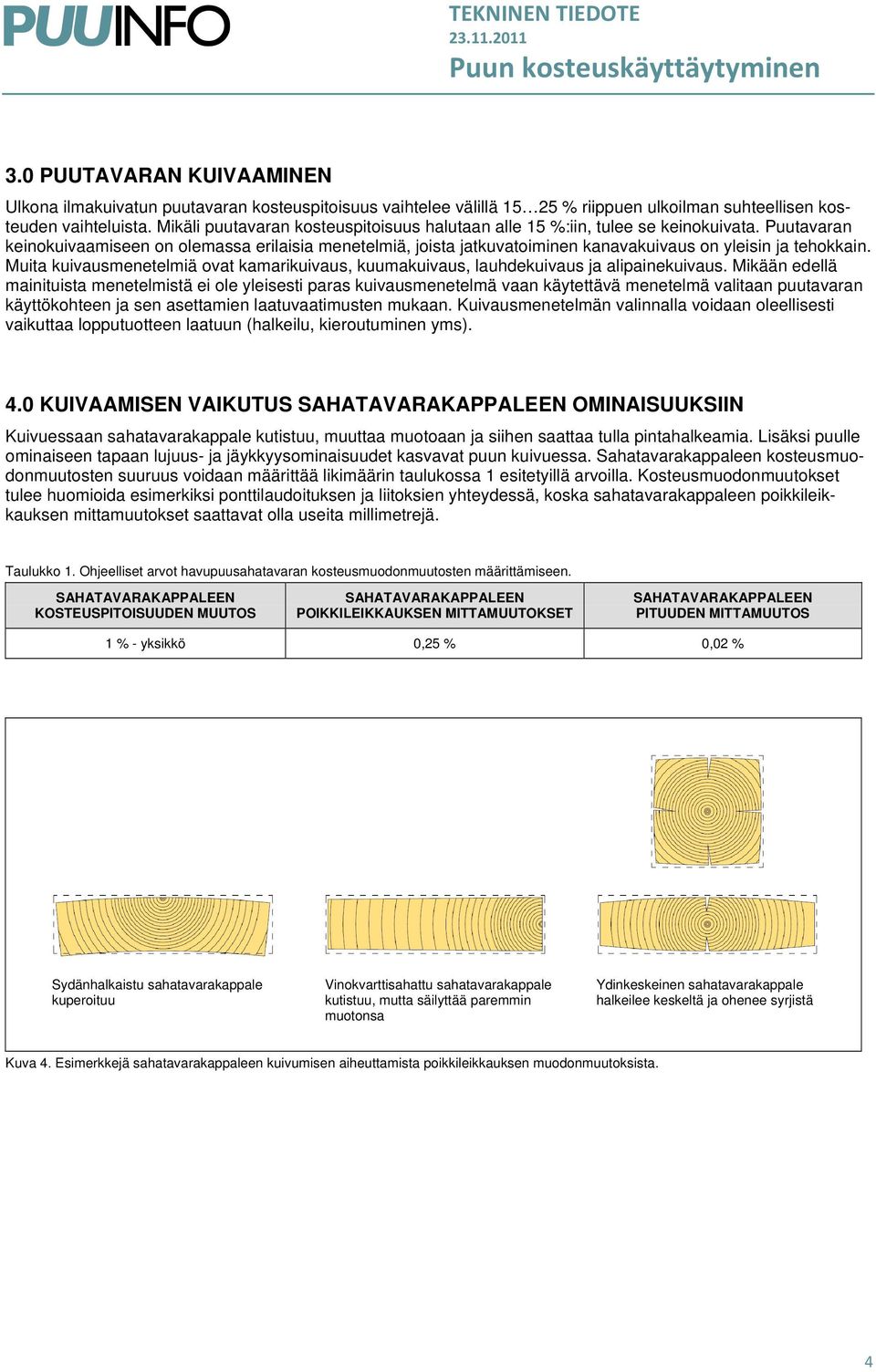 Puutavaran keinokuivaamiseen on olemassa erilaisia menetelmiä, joista jatkuvatoiminen kanavakuivaus on yleisin ja tehokkain.