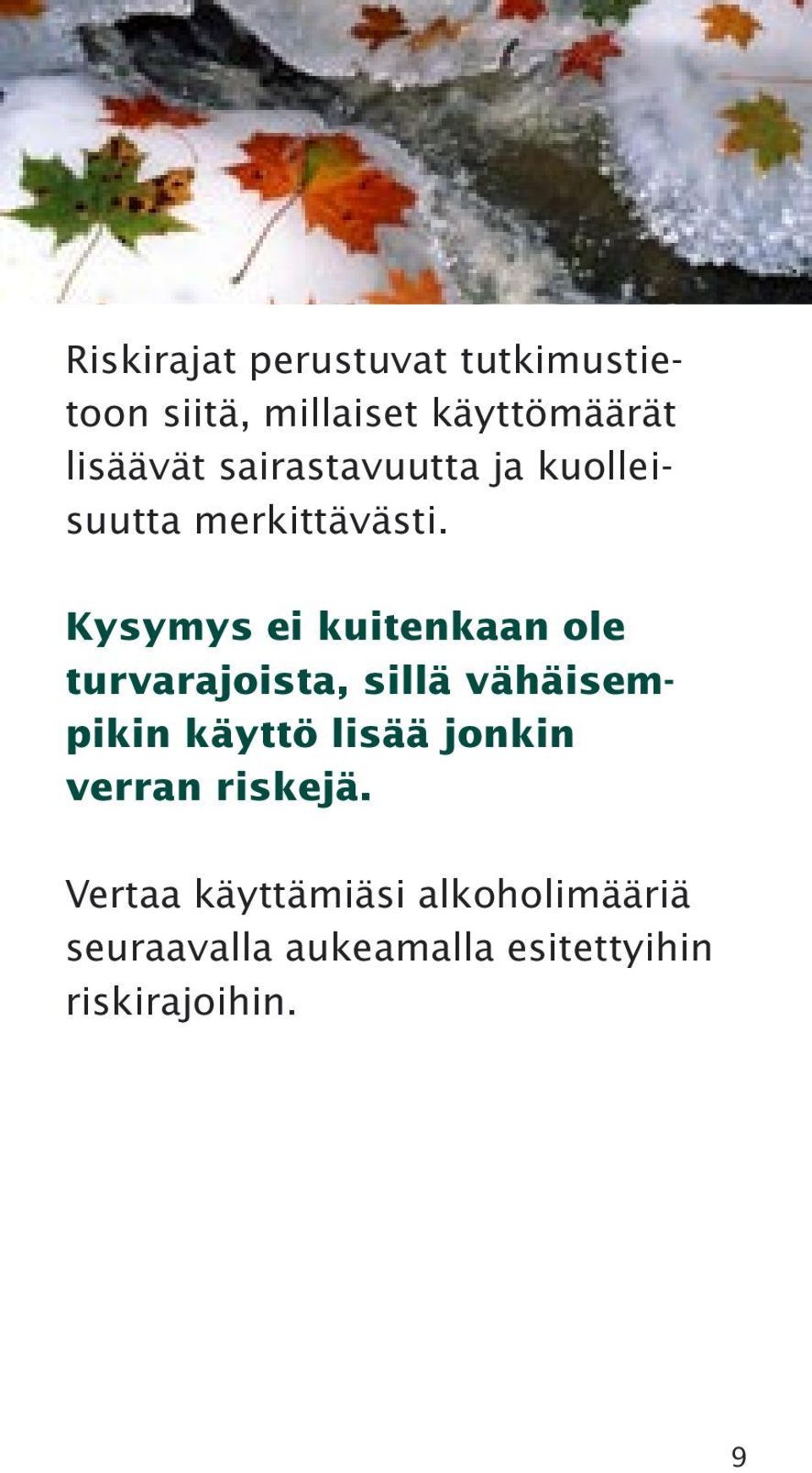 Kysymys ei kuitenkaan ole turvarajoista, sillä vähäisempikin käyttö lisää