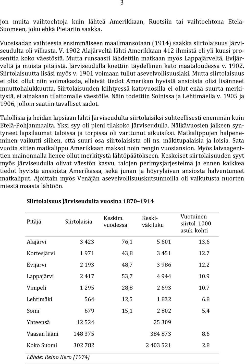 Mutta runsaasti lähdettiin matkaan myös Lappajärveltä, Evijärveltä ja muista pitäjistä. Järviseudulla koettiin täydellinen kato maataloudessa v. 1902. Siirtolaisuutta lisäsi myös v.