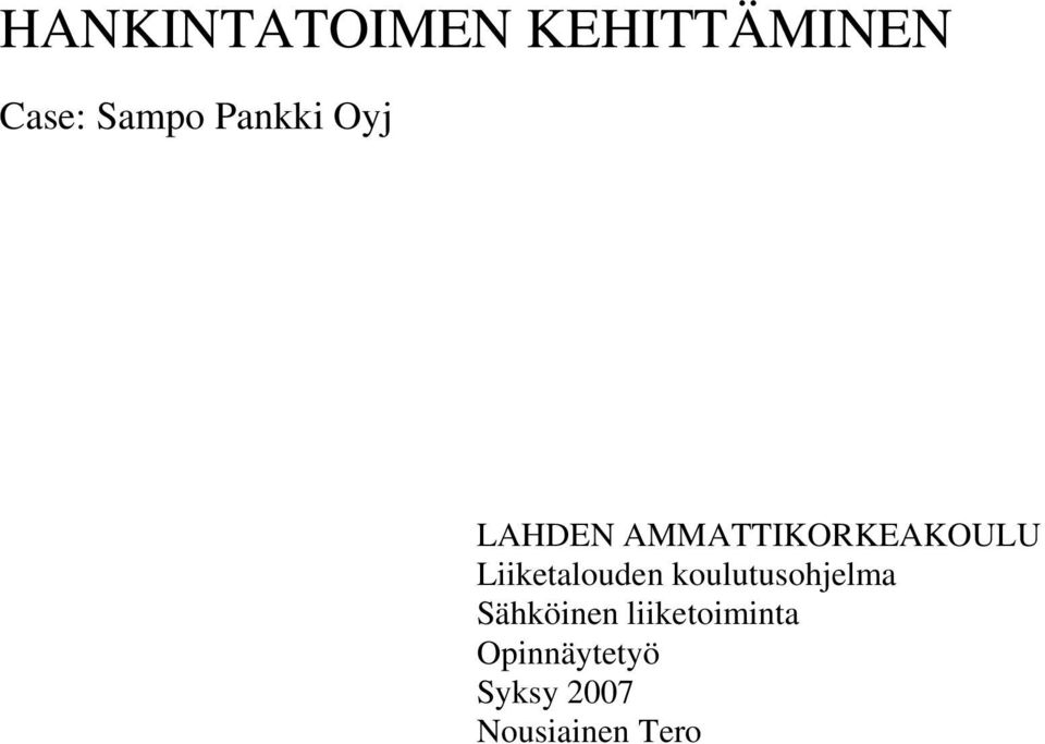 Liiketalouden koulutusohjelma Sähköinen