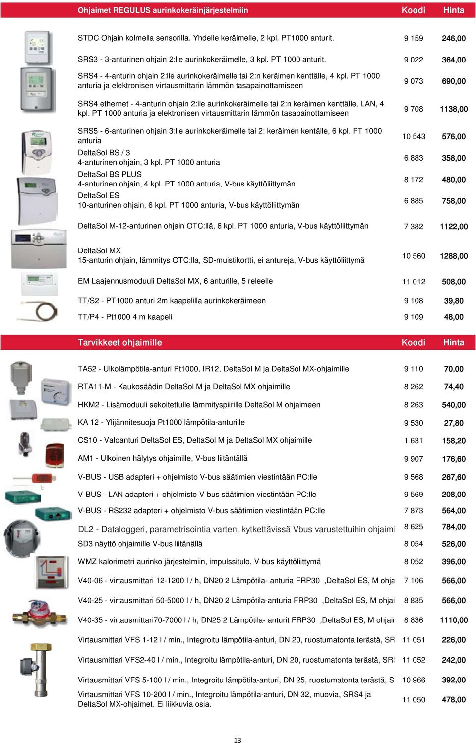 PT 1000 anturia ja elektronisen virtausmittarin lämmön tasapainottamiseen SRS4 ethernet - 4-anturin ohjain 2:lle aurinkokeräimelle tai 2:n keräimen kenttälle, LAN, 4 kpl.