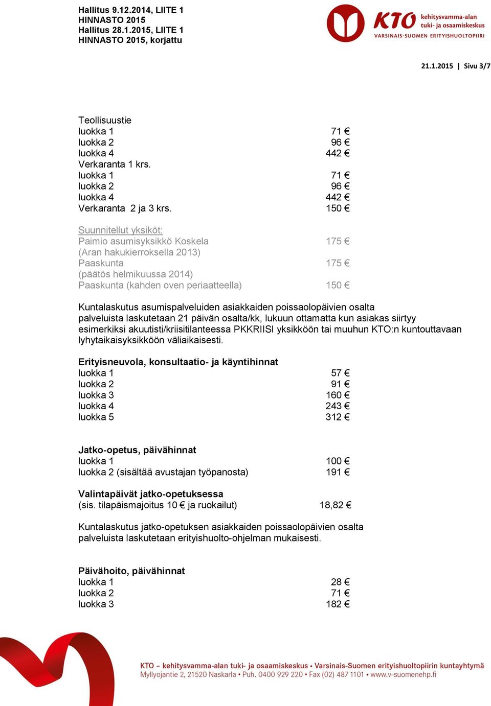 asumispalveluiden asiakkaiden poissaolopäivien osalta palveluista laskutetaan 21 päivän osalta/kk, lukuun ottamatta kun asiakas siirtyy esimerkiksi akuutisti/kriisitilanteessa PKKRIISI yksikköön tai