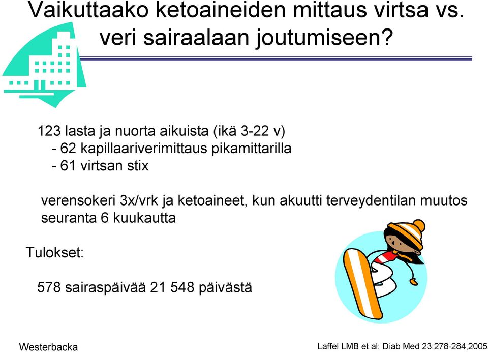 61 virtsan stix verensokeri 3x/vrk ja ketoaineet, kun akuutti terveydentilan muutos