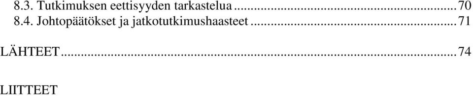 Johtopäätökset ja
