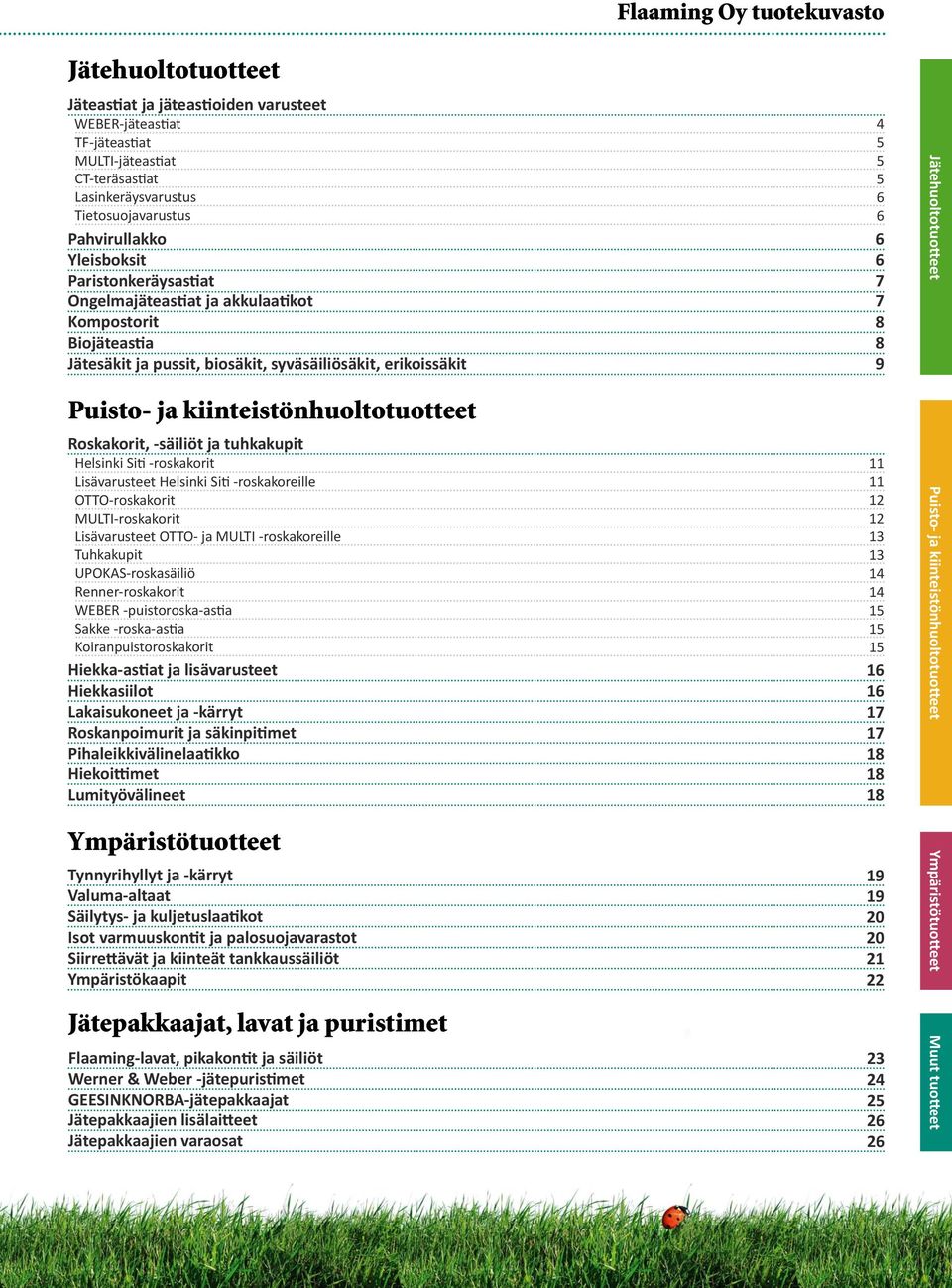 ja tuhkakupit Helsinki Siti -roskakorit Lisävarusteet Helsinki Siti -roskakoreille OTTO-roskakorit MULTI-roskakorit Lisävarusteet OTTO- ja MULTI -roskakoreille Tuhkakupit UPOKAS-roskasäiliö