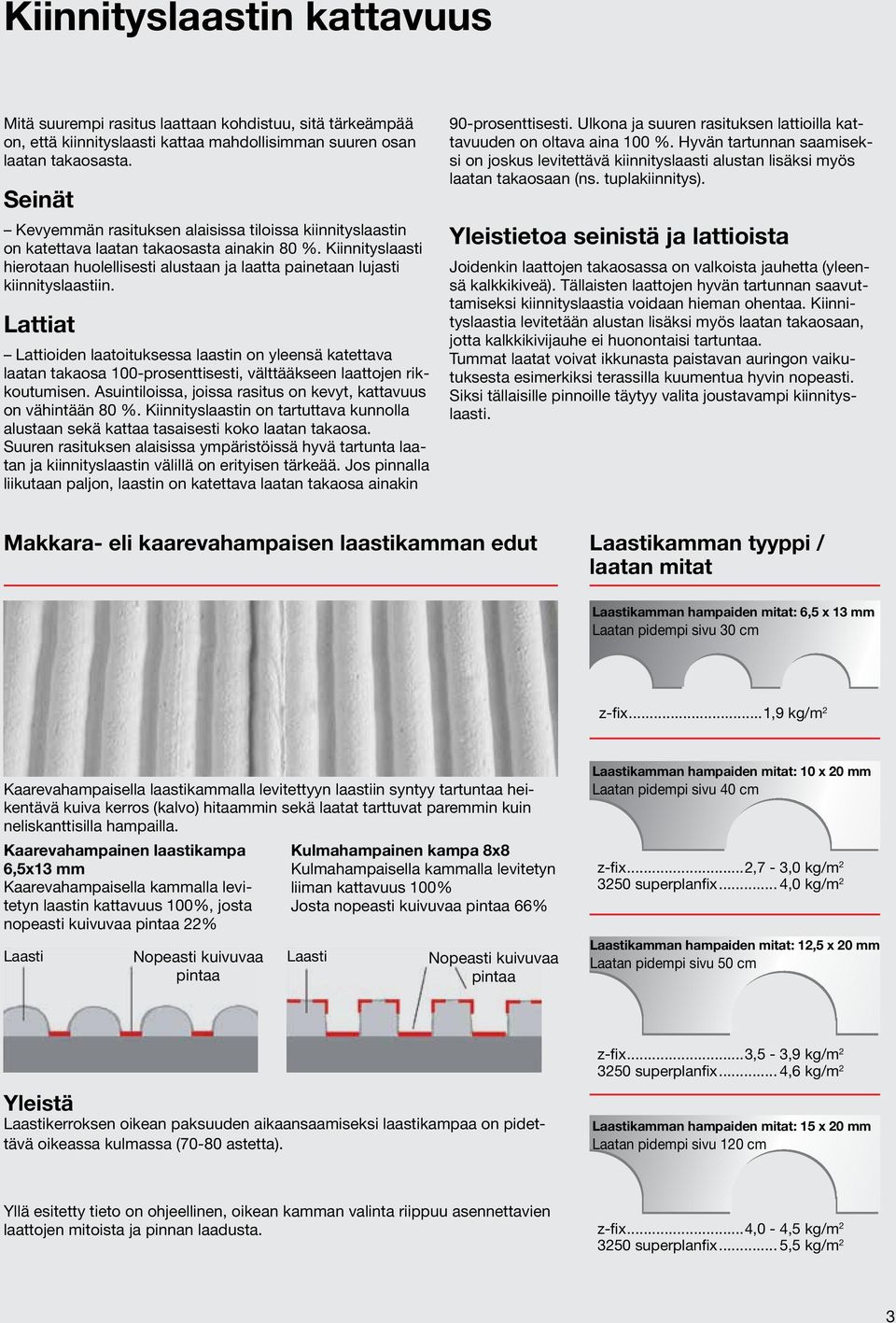 Kiinnityslaasti hierotaan huolellisesti alustaan ja laatta painetaan lujasti kiinnityslaastiin.