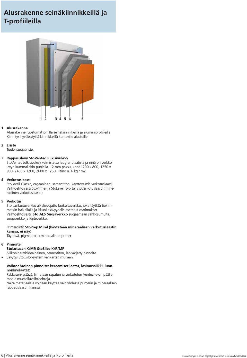 3 4 5 4 6 3 Rappauslevy StoVentec Julkisivulevy StoVentec Julkisivulevy valmistettu lasigranulaatista ja siinä on verkko levyn kummallakin puolella, mm paksu, koot 00 x 800, 50 x 900, 400 x 00, 600 x