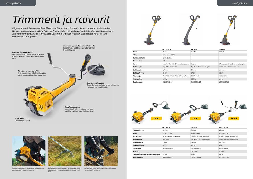 Ja kuten golfmailat, niitä on myös laaja valikoima, tilanteen mukaan siivoamaan raffit tai vain viimeistelemään greenit. Ergonominen kahvasto Helppo säätää sopivaksi ilman työkaluja.